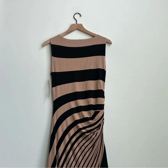 NWT Soft Surroundings “Here To Infinity” Striped Maxi Dress Black/Tan Small 6-8 - Picture 10 of 13
